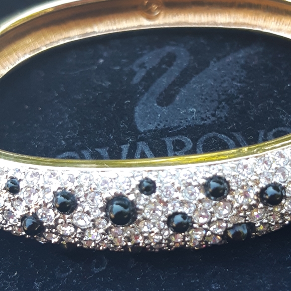 Ladies, Swarovski Crystal's Bracelet,Size Small, Gold and Silver Tone, With Blk - Picture 5 of 8